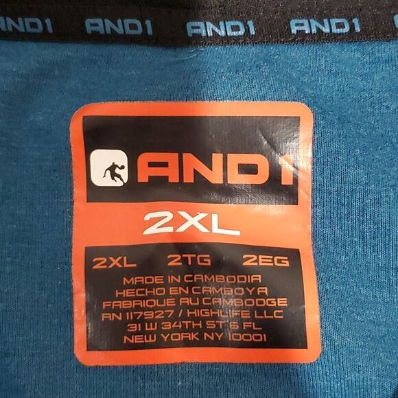 and1 XXL blue and grey zip up hoodie - Picture 6 of 7